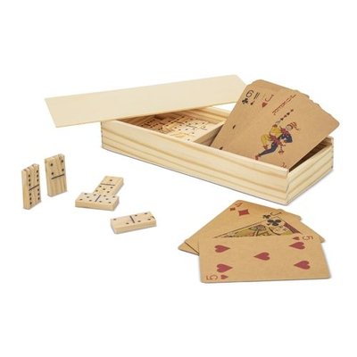 Set de dominó y baraja de cartas