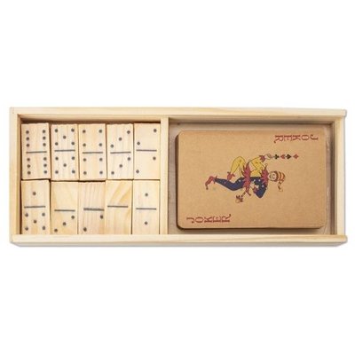 Set de dominó y baraja de cartas