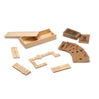 Set ecológico de 2 juegos con baraja y dominó