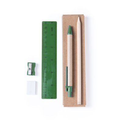 Set ecológico de escritura de 5 piezas con estuche Ver