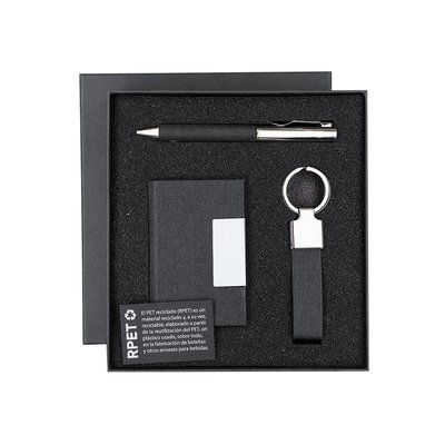 Set elegante en RPET negro bitono Neg