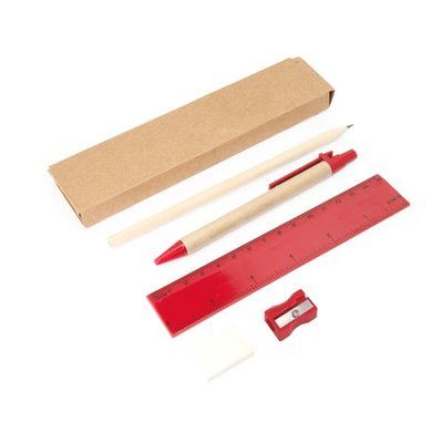 Set de escritura con 5 piezas Rojo
