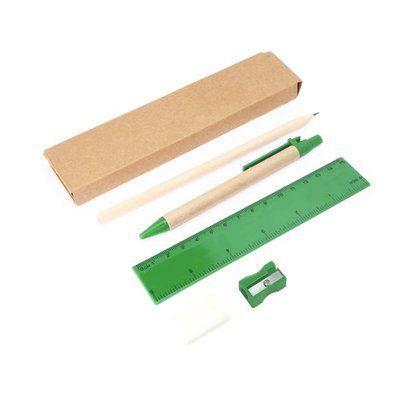 Set de escritura con 5 piezas Verde Helecho Talla Única Adulto