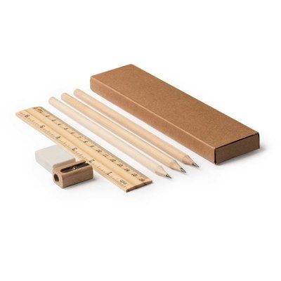 Set de escritura de madera natural