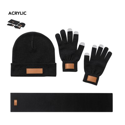 Set de gorro bufanda y guantes táctiles
