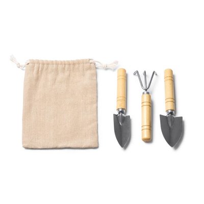 Set de jardinería con mango de bambú