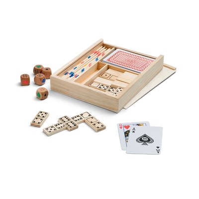 Set Juegos Mesa 4 en 1 Familiar Natural claro