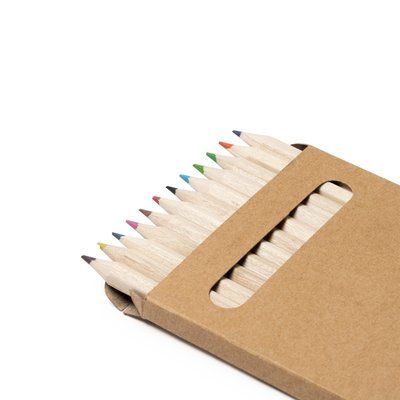 Set de lápices de colores de madera en caja reciclada