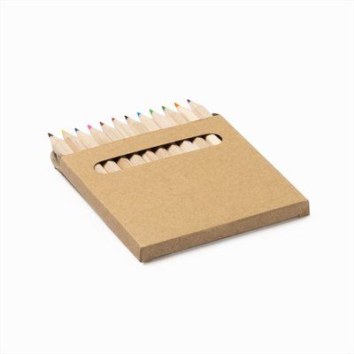 Set de lápices de colores de madera en caja reciclada