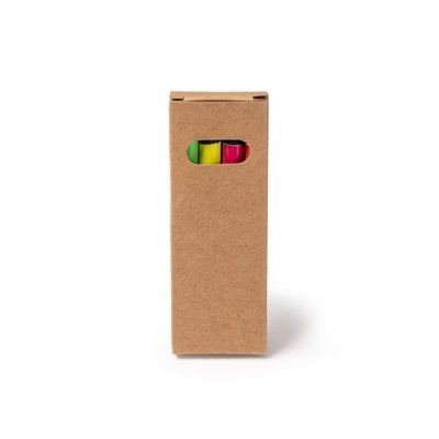 Set de lápices flúor con madera negra Crudo