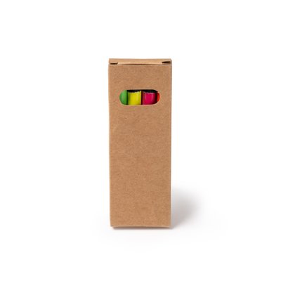 Set de lápices flúor con madera negra