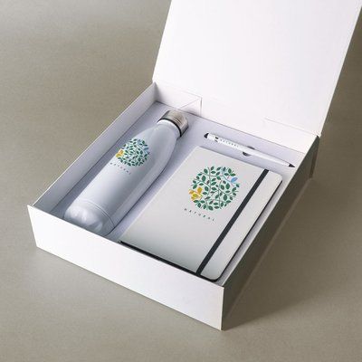 Set de libreta con lapiz infinito y botella sublimable Bl