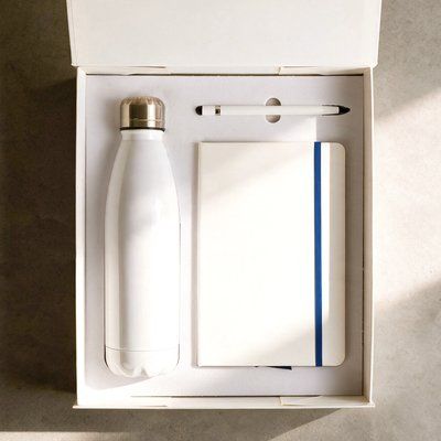 Set de libreta con lapiz infinito y botella sublimable
