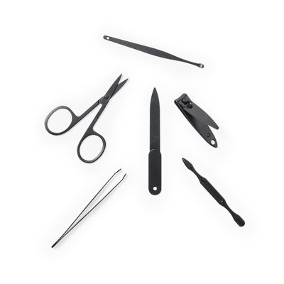 Set Manicura RPET 6 Piezas Acero Negro