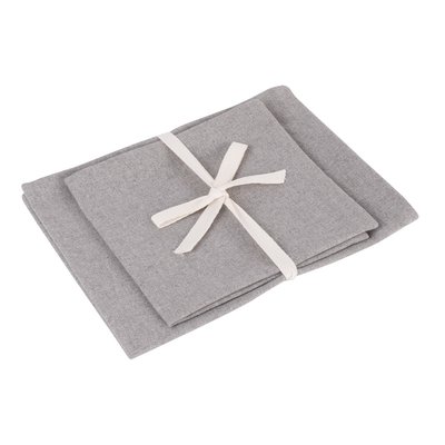 Set de mantel y servilleta de algodón Gris