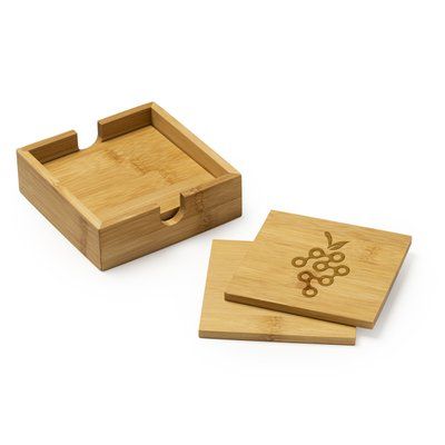 Set de posavasos de bambú con caja