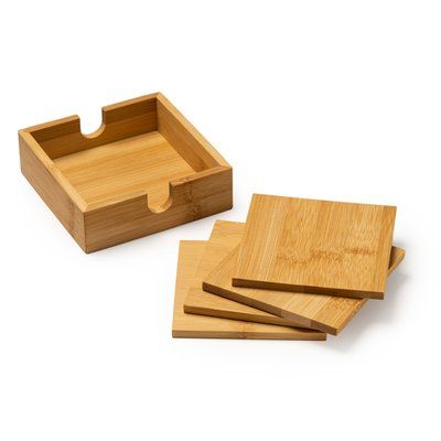 Set de posavasos de bambú con caja