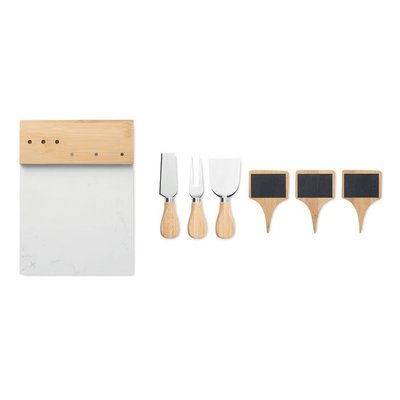Set para Quesos con Tabla de Mármol 