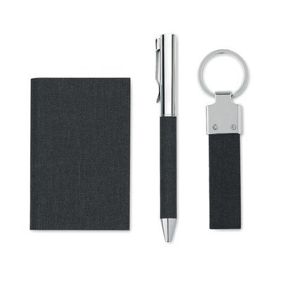 Set de regalo con bolígrafo, llavero y tarjetero