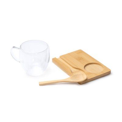 Set de taza, posavasos y cuchara