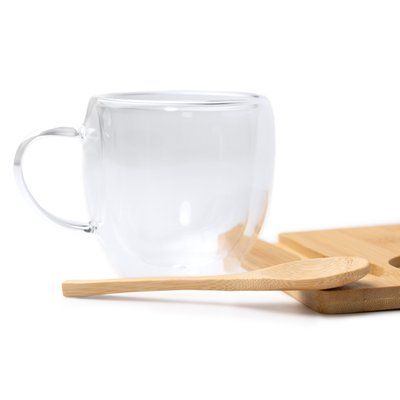 Set de taza, posavasos y cuchara