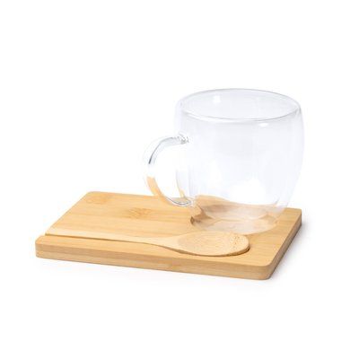 Set de taza, posavasos y cuchara
