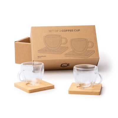 Set de tazas de cristal doble pared