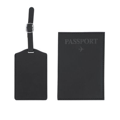 Set de viaje con funda para pasaporte Neg