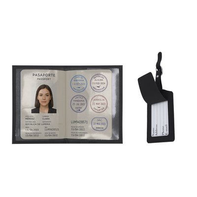 Set de viaje con funda para pasaporte