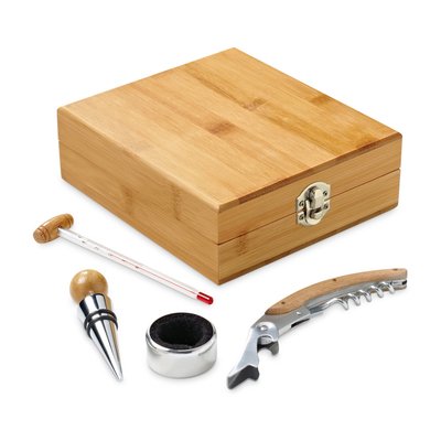 Set de vino en caja de bambú