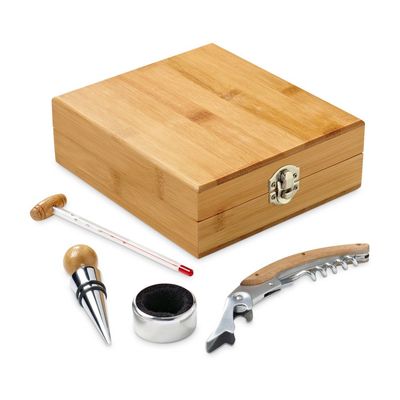 Set de vino en caja de bambú