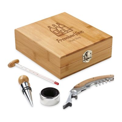 Set de vino en caja de bambú