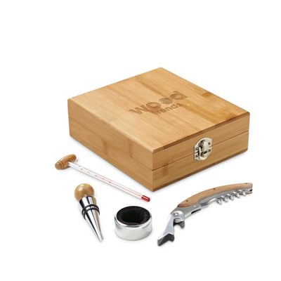 Set de vino en caja de bambú