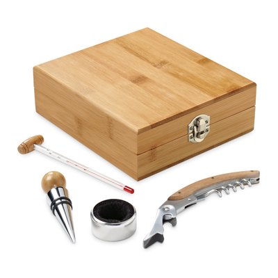 Set de vino en caja de bambú