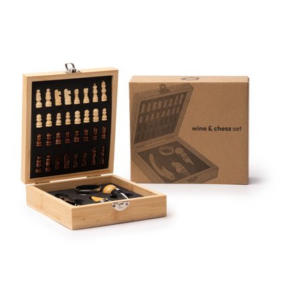 Set de vino y juego de ajedrez