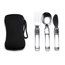 Set de 3 cubiertos plegables de acero Negro