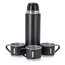Set de termo con 3 tazas de acero inox Neg