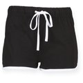 Short Retro mujer algodón Black / White Xl