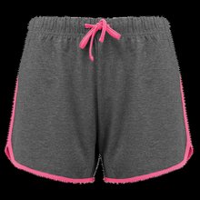 Shorts de deporte chica de algodón Grey Heather / Fluo Pink Xs