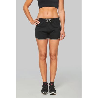 Shorts de deporte chica de algodón Black / Grey Heather Xs