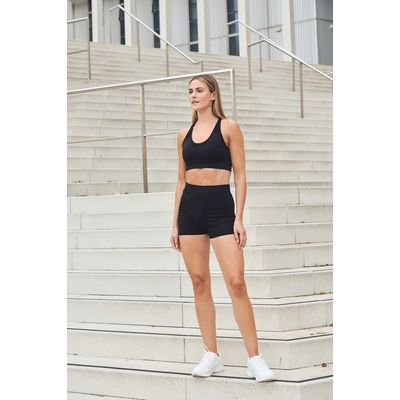 Short ceñido sin costuras Black Xxs/Xs