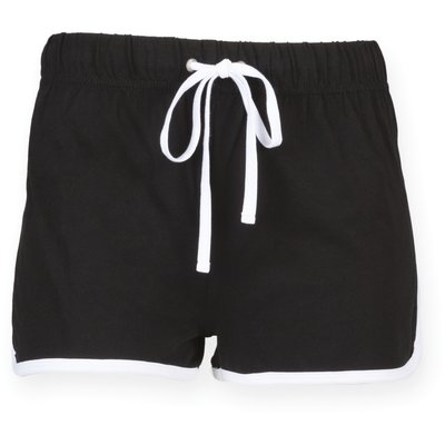 Short Retro mujer algodón Black / White Xl