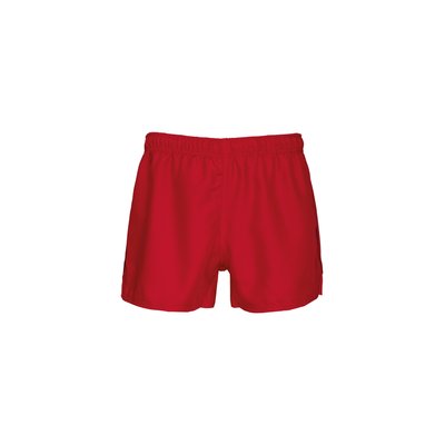 Short de rugby unisex con cintura elástica Sporty Red XS
