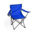 Silla plegable con apoyabrazos y soporte para bebida Azul