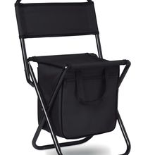 Silla Plegable Exterior 85Kg con Nevera Negro