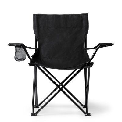 Silla plegable con soporte para bebida Negro
