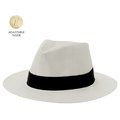 Sombrero ajustable de paja blanca con cinta exterior