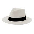 Sombrero ajustable de paja blanca con cinta exterior