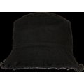 Sombrero Bob Algodón Borde Deshilachado Black