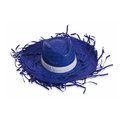 Sombrero de paja con flecos Azul